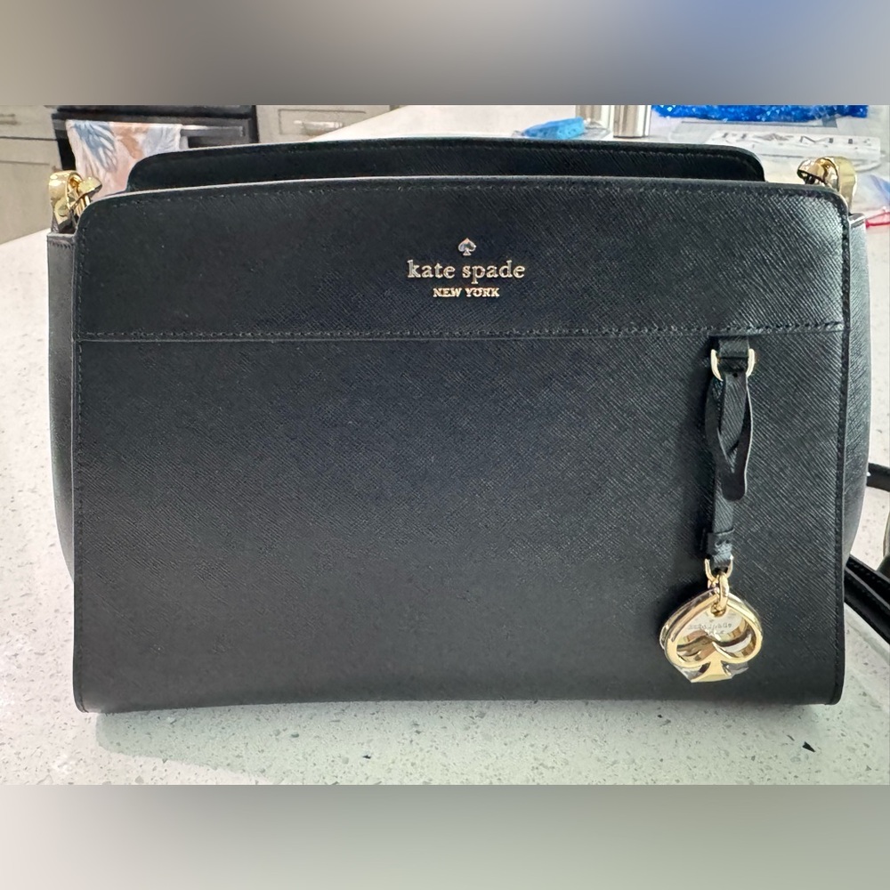 Kate Spade Black Crossbody Bag with Gold Accents